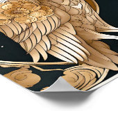 Gouden  Uil Art Deco Poster (Hoek)