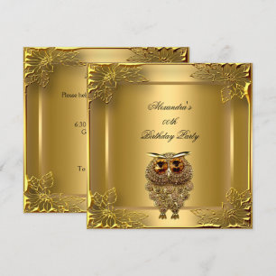 Gouden Uil Elite Elegant Gouden Verjaardagsfeestje Kaart