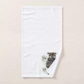 Gouden Uil Groene Orchideeën Bad Handdoek (Handdoek)