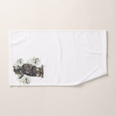 Gouden Uil Groene Orchideeën Bad Handdoek (Handdoek)