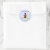 Gouden Uil Handgemaakte Sticker (Tas)