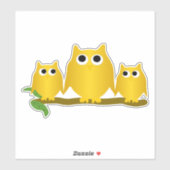 Gouden Uil Ontwerp Sticker (Vel)
