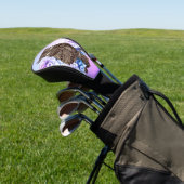 Gouden Uil Paarse Orchidee Golfheadcover (Insitu)