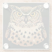 Gouden Uil voor Halloween, Thanksgiving, Herfst Glazen Onderzetter (Achterkant)