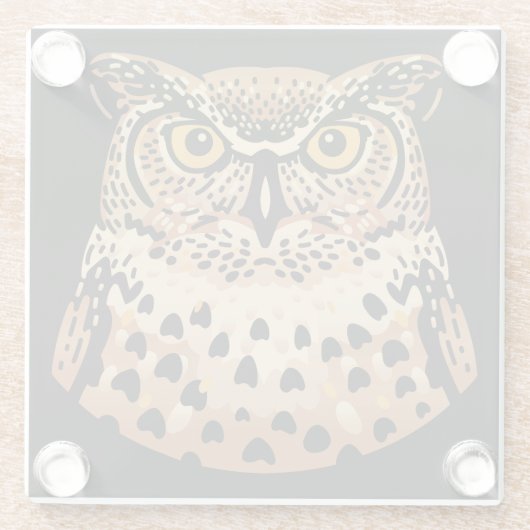 Gouden Uil voor Halloween, Thanksgiving, Herfst Glazen Onderzetter (Achterkant)