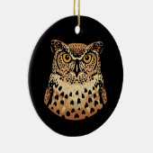 Gouden Uil voor Halloween, Thanksgiving, Herfst Keramisch Ornament (Rechts)