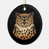 Gouden Uil voor Halloween, Thanksgiving, Herfst Keramisch Ornament (Links)