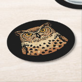 Gouden Uil voor Halloween, Thanksgiving, Herfst Ronde Kartonnen Onderzetter (Gebogen)