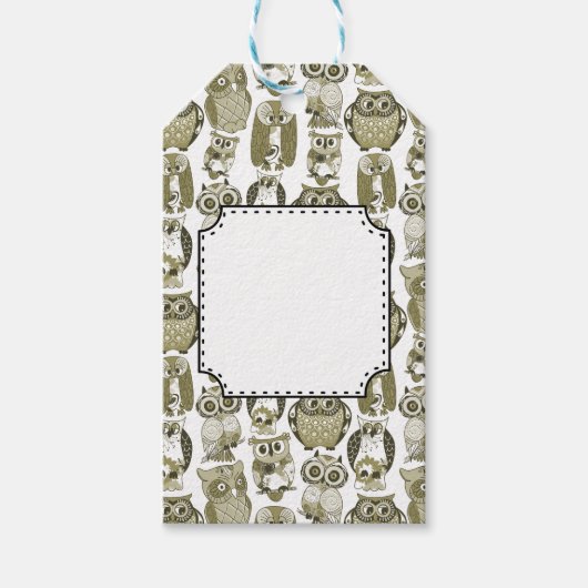 Gouden Uilen Cadeaulabel (Voorkant)