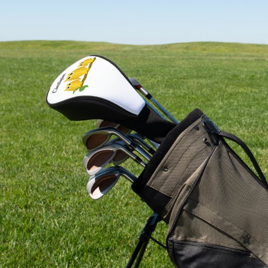 Gouden Uilen Ontwerp Gepersonaliseerd Golfheadcover (Insitu)
