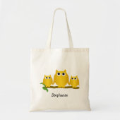 Gouden Uilen Ontwerp Gepersonaliseerd Tote Bag (Voorkant)