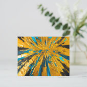 Gouden Uitbarsting Abstracte Explosie Briefkaart (Staand voorkant)