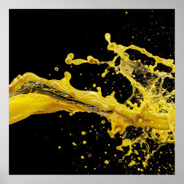 Gouden Uitbarsting Vloeibare Kunst Poste Poster