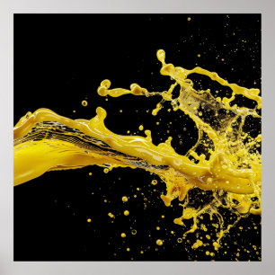 Gouden Uitbarsting Vloeibare Kunst Poste Poster