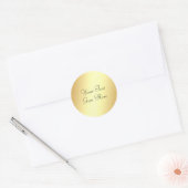 Gouden Uiterlijk Sjabloon Voeg Uw Tekst Toe Callig Ronde Sticker (Envelop)