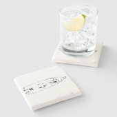 Gouden uitkijk coaster stenen onderzetter (Zijkant)