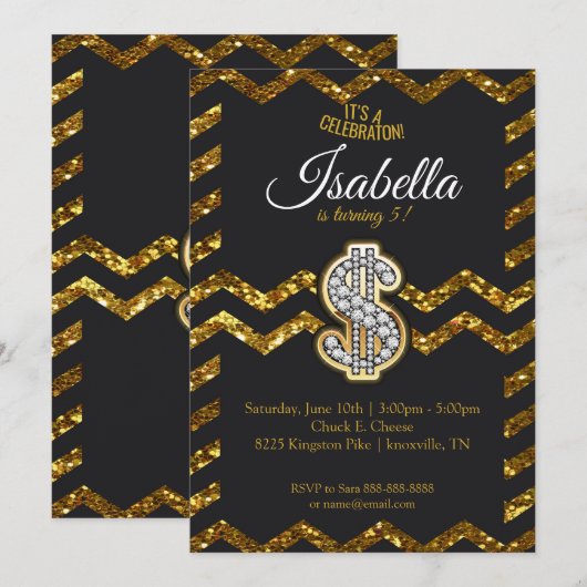 Gouden uitnodiging (Voorkant / Achterkant)