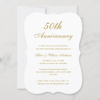 Gouden uitnodiging 50-jarig huwelijksjubileum