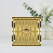 Gouden uitnodiging 50ste verjaardagsfeestje (Staand voorkant)