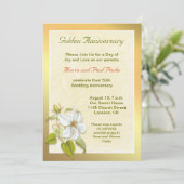 gouden uitnodiging voor 50e bruiloft (Staand voorkant)