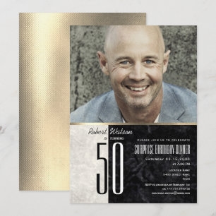 Gouden uitnodiging voor 50ste verjaardag foto voor