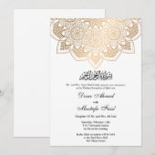 gouden uitnodiging voor een moslim huwelijk (Voorkant / Achterkant)