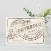 Gouden uitnodigingen 50e trouwdag wit (Staand voorkant)