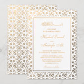 gouden uitnodigingen voor een moslimbruiloft (Voorkant / Achterkant)