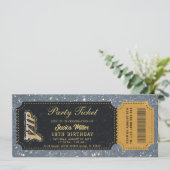 gouden uitnodigingen voor feesttickets (Staand voorkant)