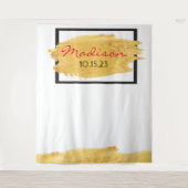 GOUDEN UITSMEERDE Verjaardags Foto-Op Achtergrond Wandkleed (Voorkant)