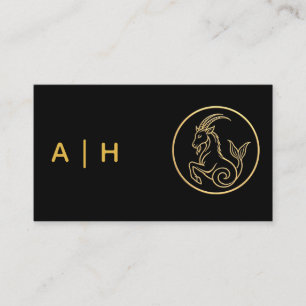 Gouden uitstraling - Steenbok -monogram zwart Visitekaartje