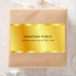 Gouden Uitzicht Elegante Glamour Aangepaste Sjablo Etiket