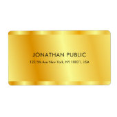 Gouden Uitzicht Elegante Glamour Aangepaste Sjablo Etiket (Voorkant)