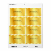 Gouden Uitzicht Elegante Glamour Aangepaste Sjablo Etiket (Full Sheet)