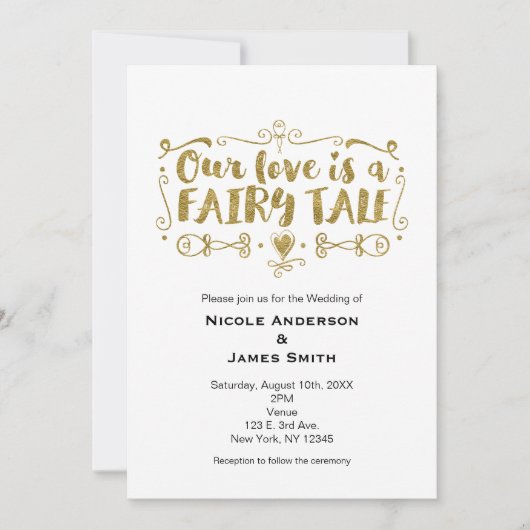 Gouden UITZONDERLIJKE LIEFDE IS EEN SPROOKJE Huwel Kaart (Voorkant)