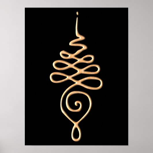Gouden Unalome Poster (Voorkant)