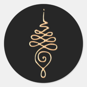 Gouden Unalome Ronde Sticker