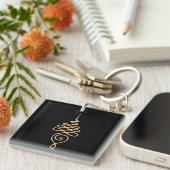 Gouden Unalome Sleutelhanger (Voorkant Rechts)