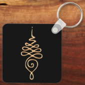 Gouden Unalome Sleutelhanger (Achterkant)