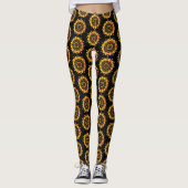 Gouden Uniek Mandala Ontwerp Leggings (Voorkant)