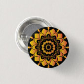 Gouden Uniek Mandala Ontwerp Ronde Button 3,2 Cm (Voorkant /achterkant)