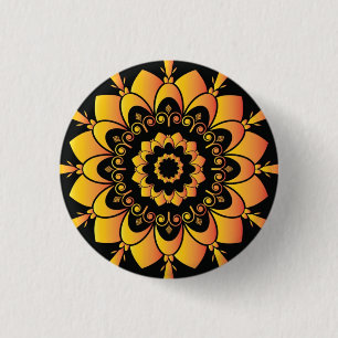 Gouden Uniek Mandala Ontwerp Ronde Button 3,2 Cm
