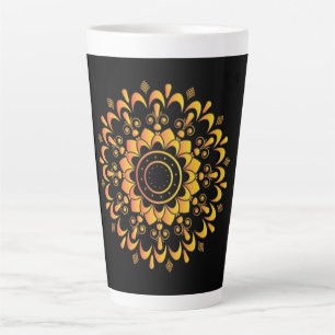 Gouden Unieke Mandala Ontwerp-95747 Latte Mok
