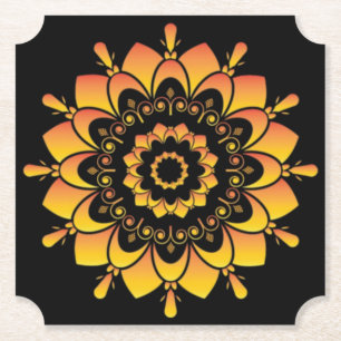 Gouden Unieke Mandala Ontwerp-95748 Kartonnen Onderzetters