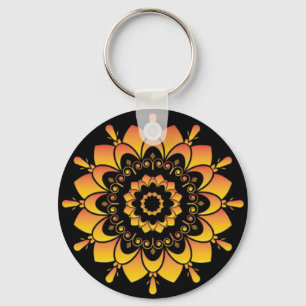 Gouden unieke mandala-ontwerp-95748 sleutelhanger