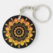 Gouden unieke mandala-ontwerp-95748 sleutelhanger (Achterkant)