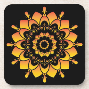 Gouden unieke mandala-ontwerp bier onderzetter