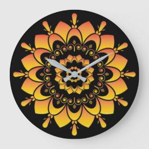 Gouden unieke mandala-ontwerp grote klok