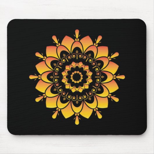 Gouden unieke mandala-ontwerp muismat (Voorkant)