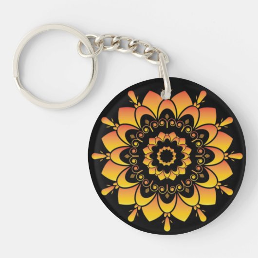 Gouden unieke mandala-ontwerp sleutelhanger (Voorkant)